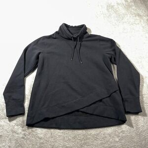 DSG‎ Women's Tulip Hem Funnel Neck Pullover Black XL Gym Athleisure Stretch Warm